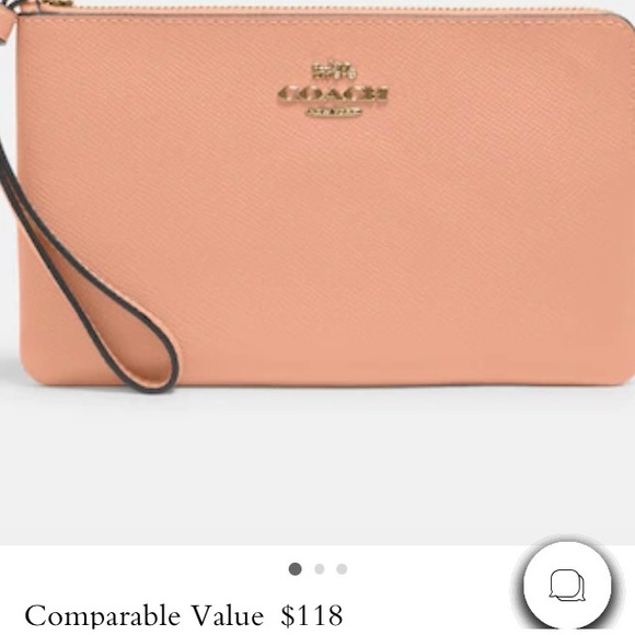 Coach Large corner zip blush wristlet in original wrapping.new - Picture 2 of 6